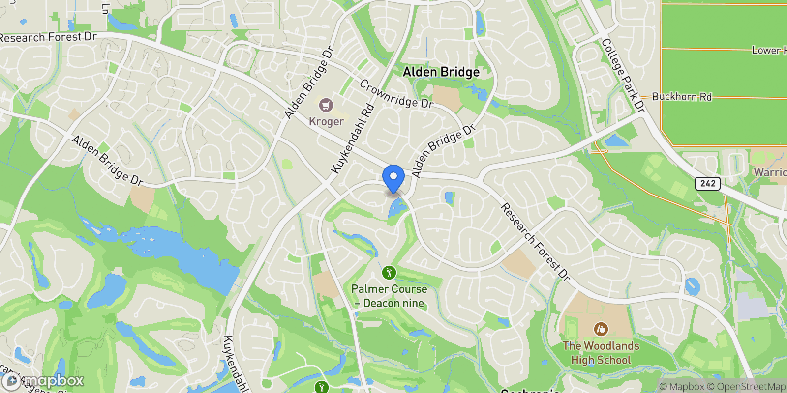 Map showing 47 Summerwalk, The Woodlands, Texas, United States.