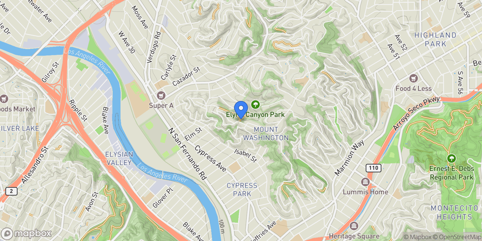 Map showing 1358 Killarney Avenue, Los Angeles, California, United States.