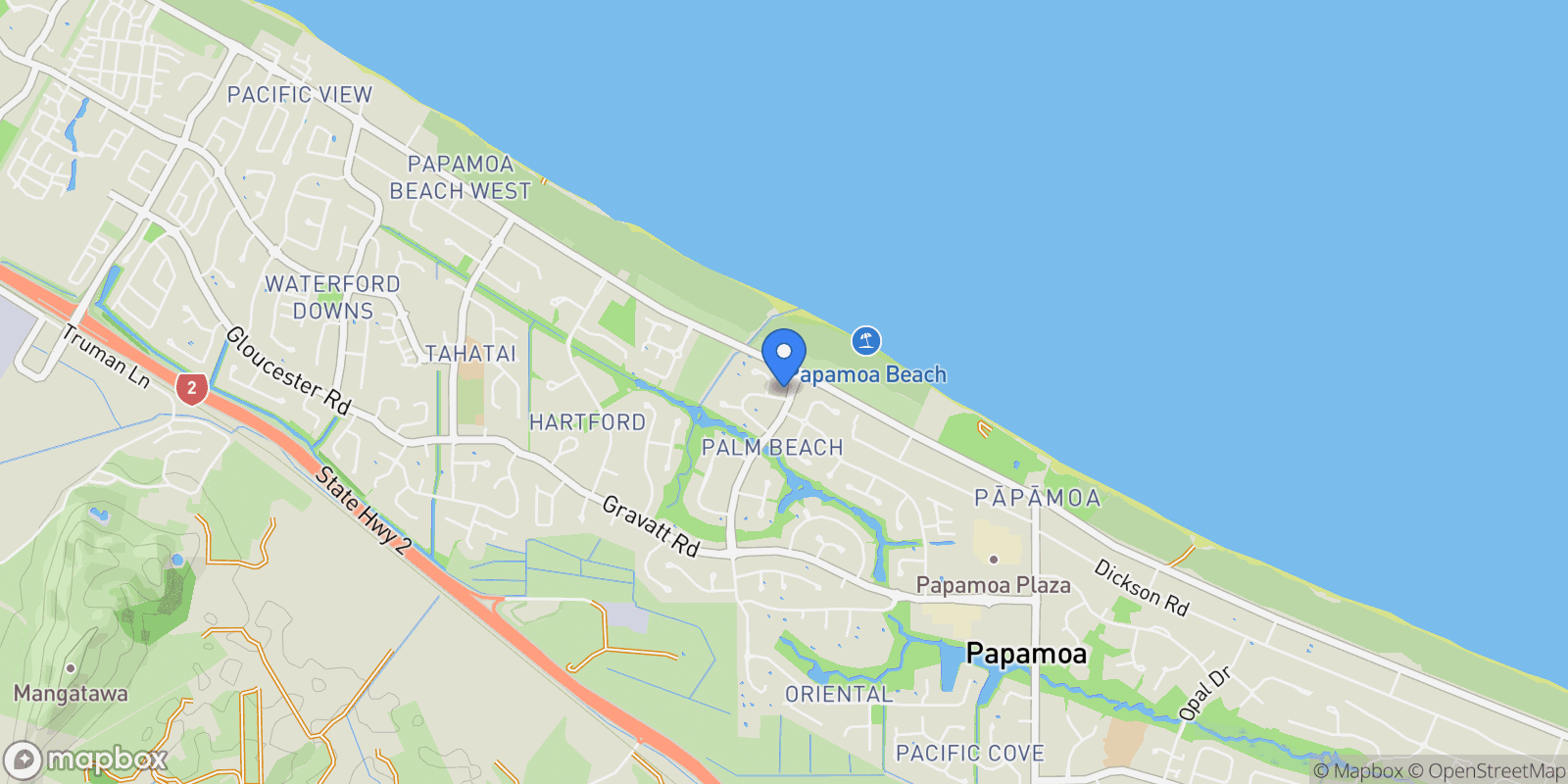 Map showing 2 Seychelles Drive, Bay of Plenty 3118, New Zealand, Bay of Plenty, New Zealand.