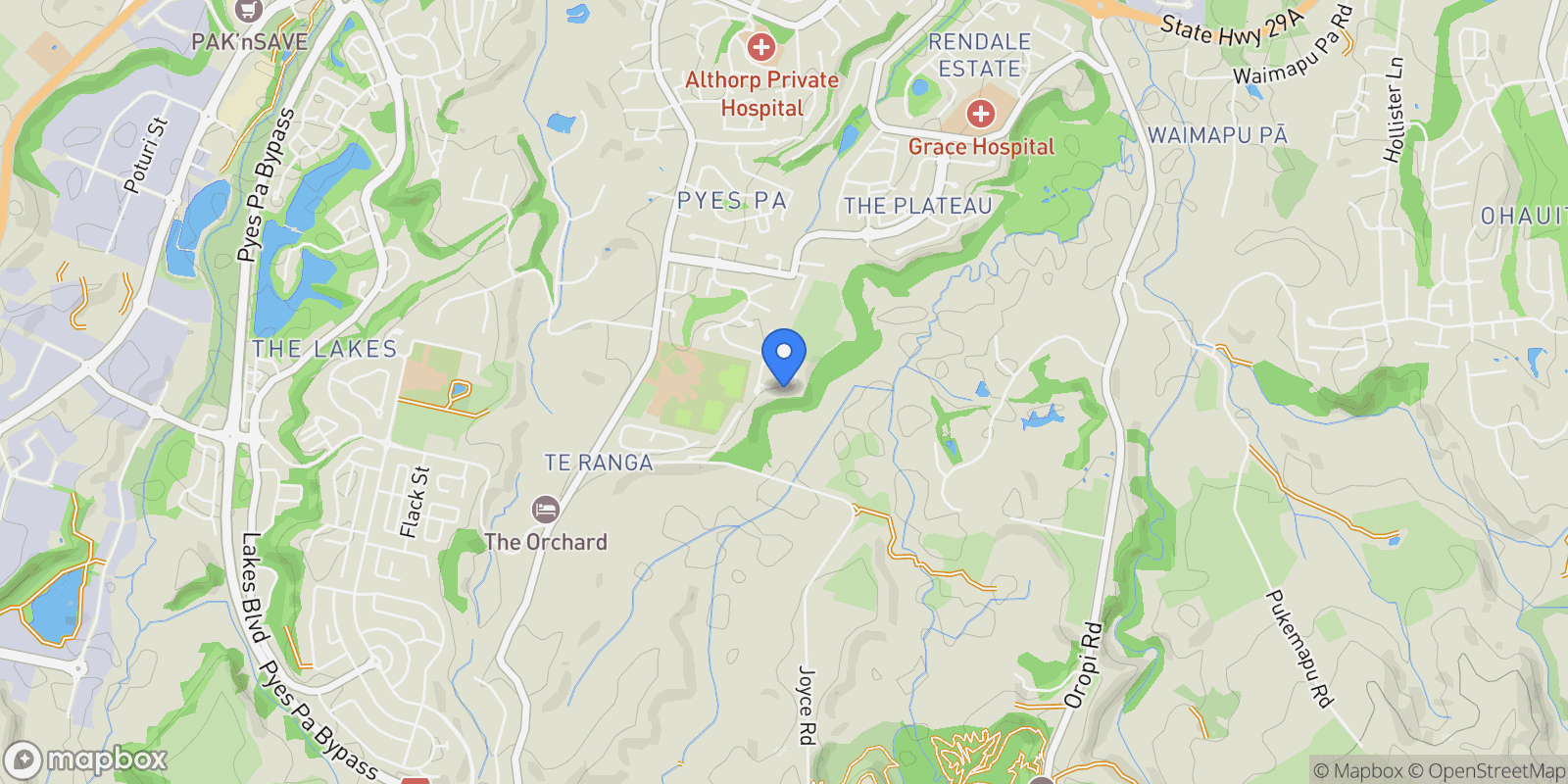 Map showing 28 Garvan Glen, Pyes Pa, Tauranga 3112, New Zealand, Tauranga, Bay of Plenty, New Zealand.