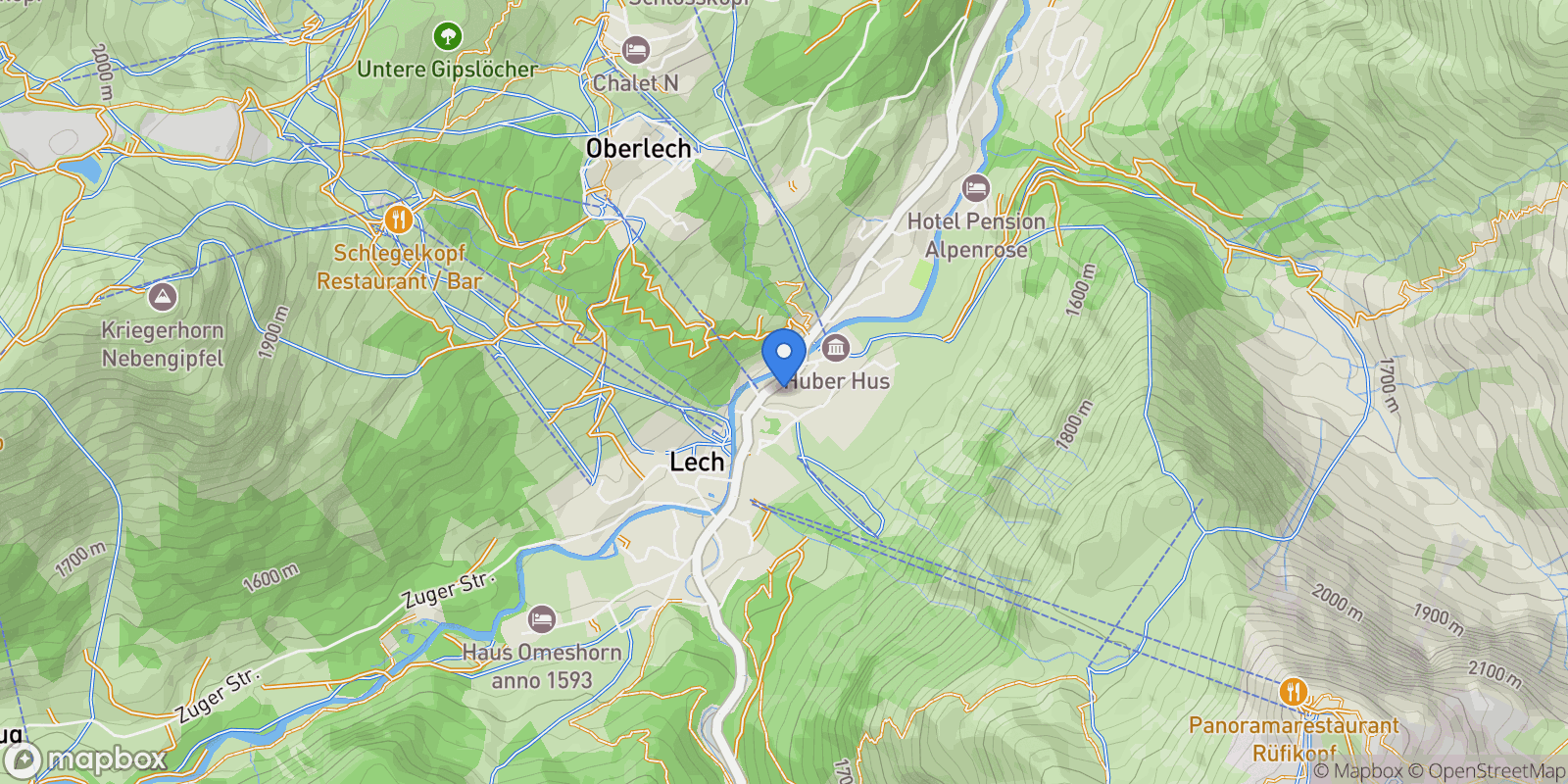 Map showing Lech, Lech, Vorarlberg, Austria.