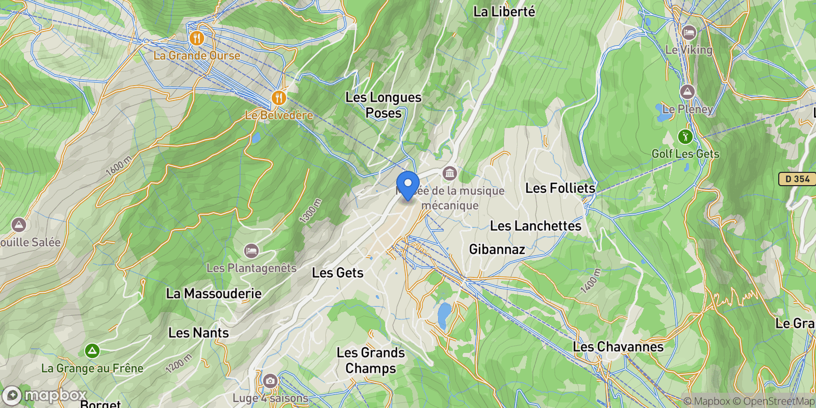 Map showing Chalet, Les Gets, Les Gets, Auvergne-Rhône-Alpes, France.