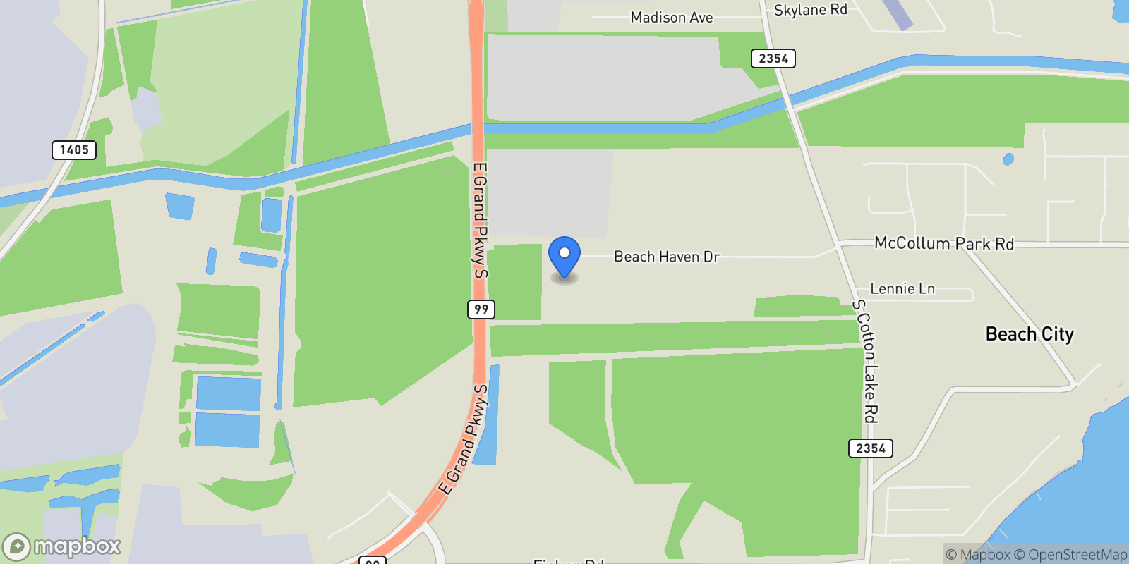 Map showing 8114 Beach Haven Drive, Baytown, Texas, United States.