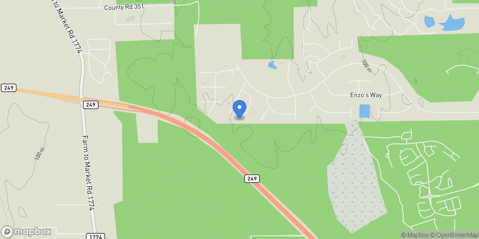 Map showing 13048 Royal Oak Court, Plantersville, Texas, United States.