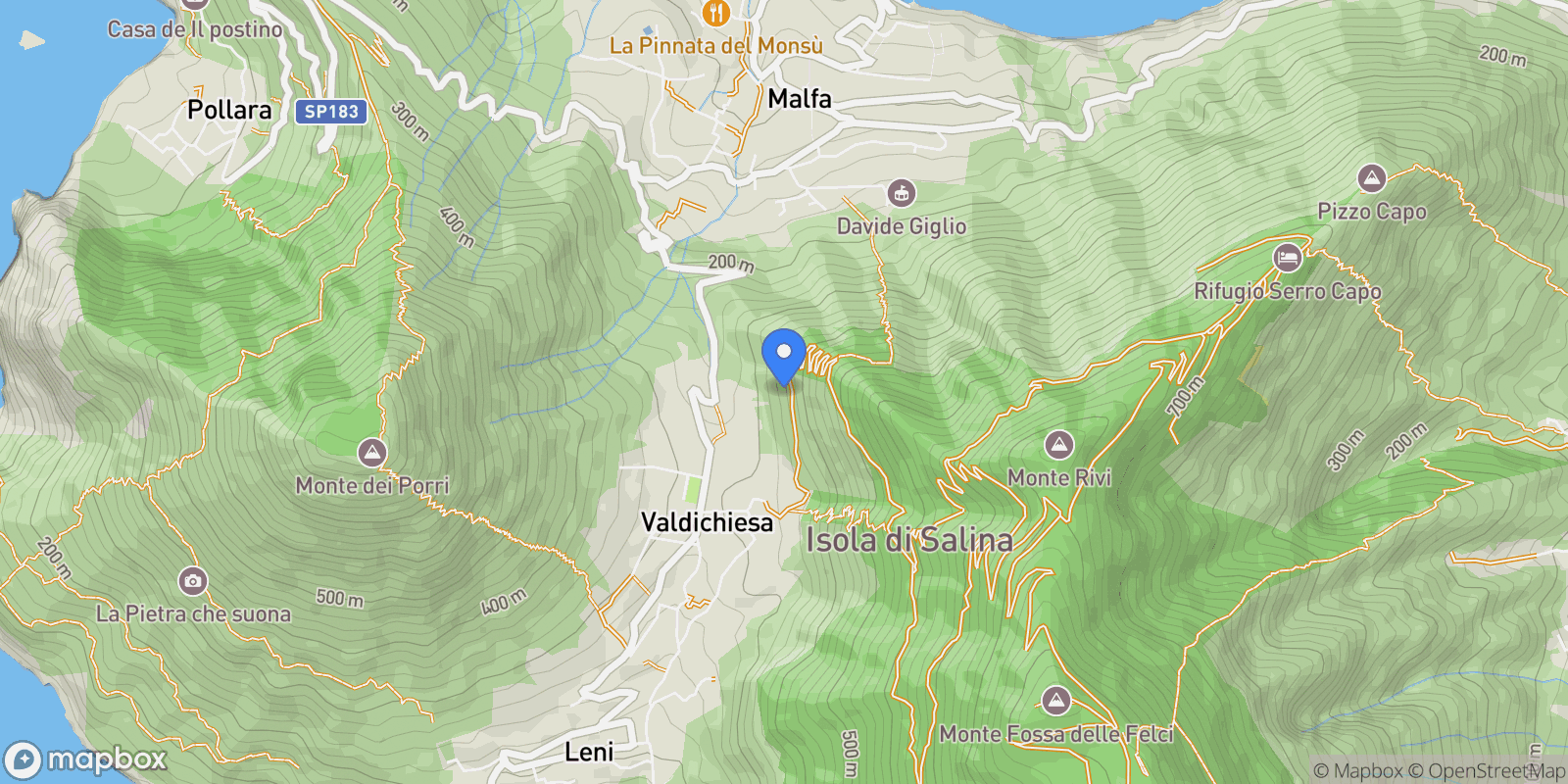 Map showing Sicily, Salina, Sicily, Italy.