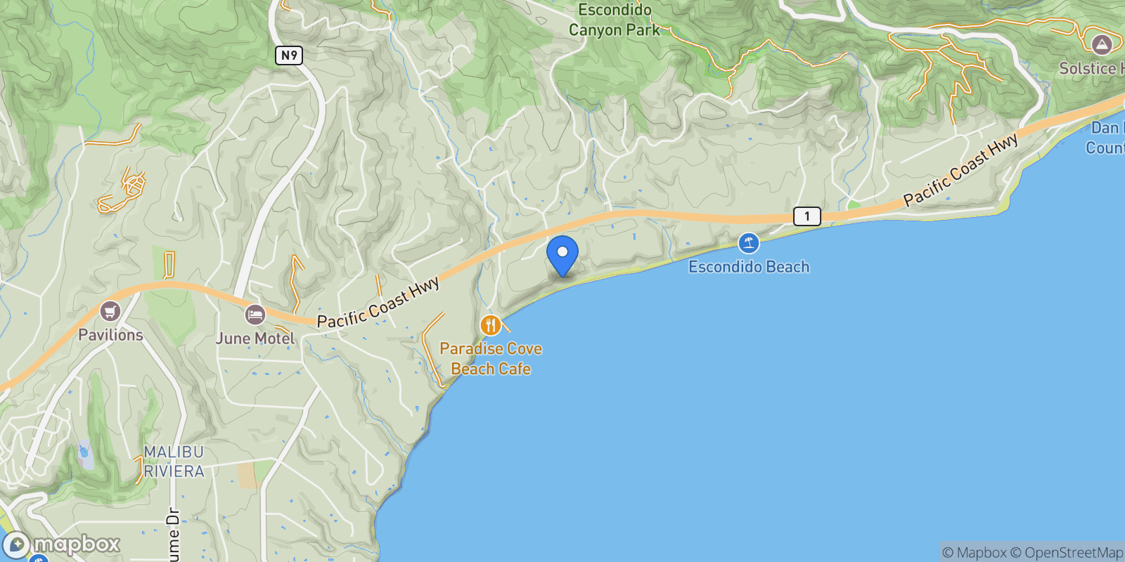 Map showing 28026 Sea Lane Drive, Malibu, California, United States.