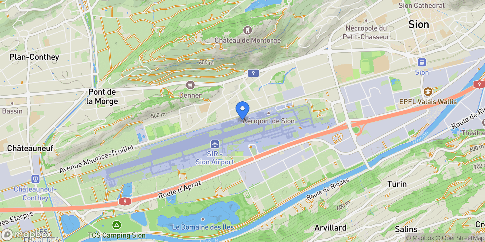 Map showing Sion, Valais, Switzerland.