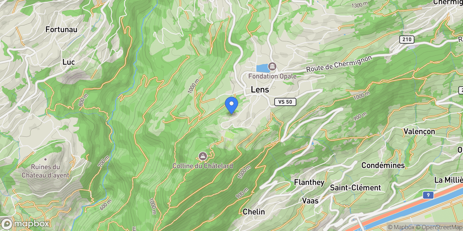 Map showing Lens, Valais, Switzerland.