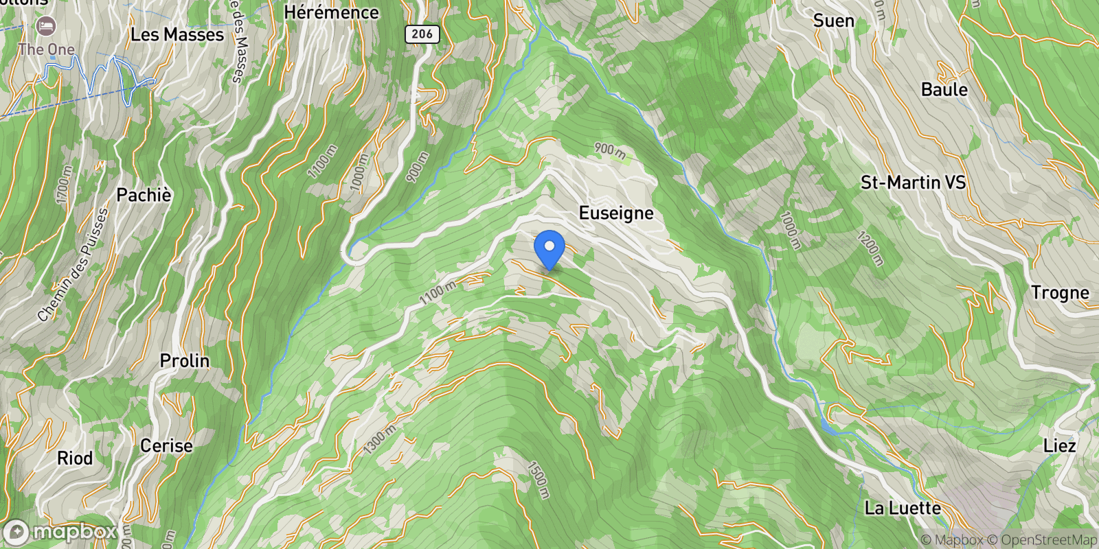 Map showing Euseigne, Valais, Switzerland.