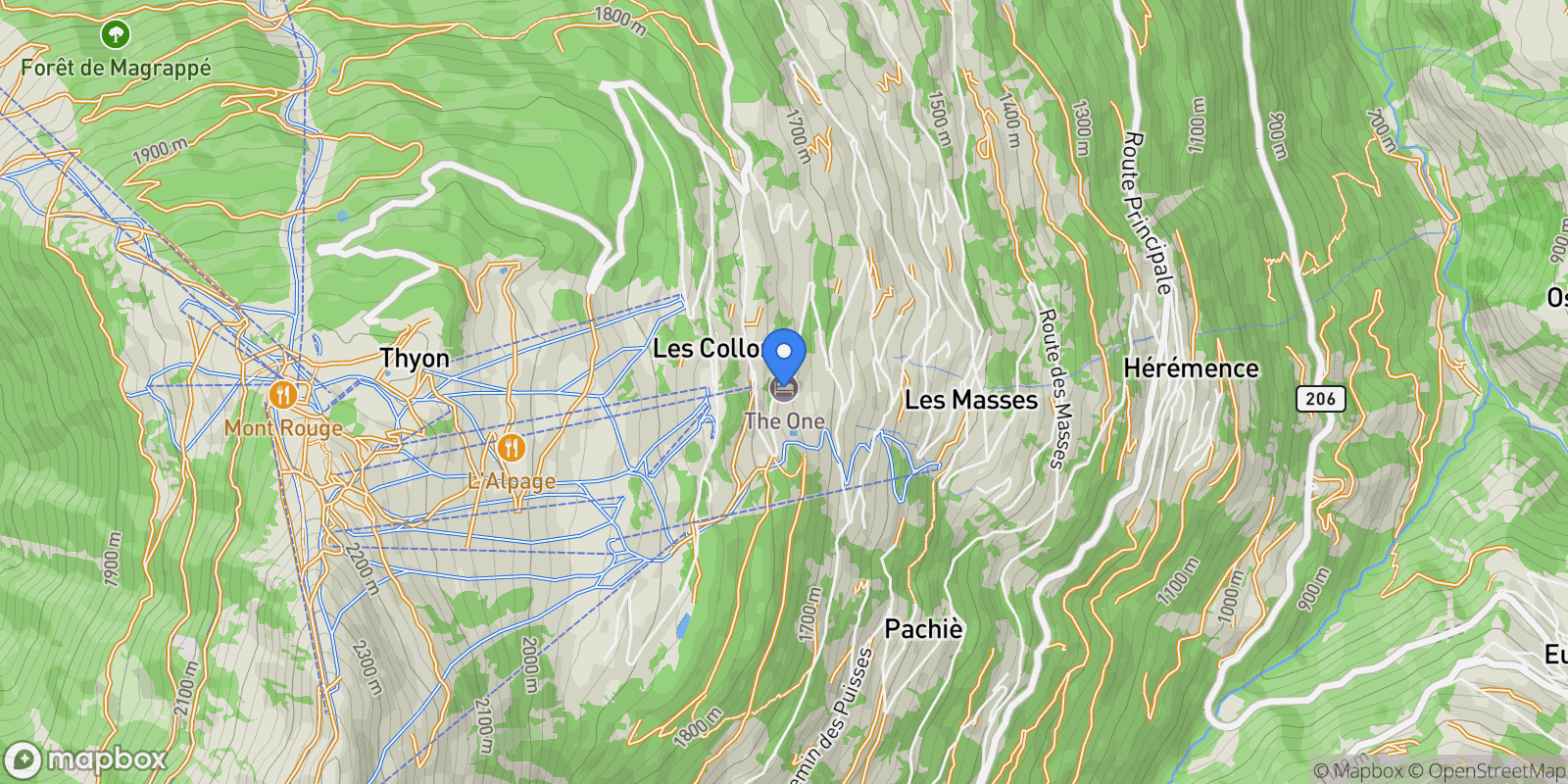Map showing Route des Indivis 15, Hérémence, Valais, Switzerland.