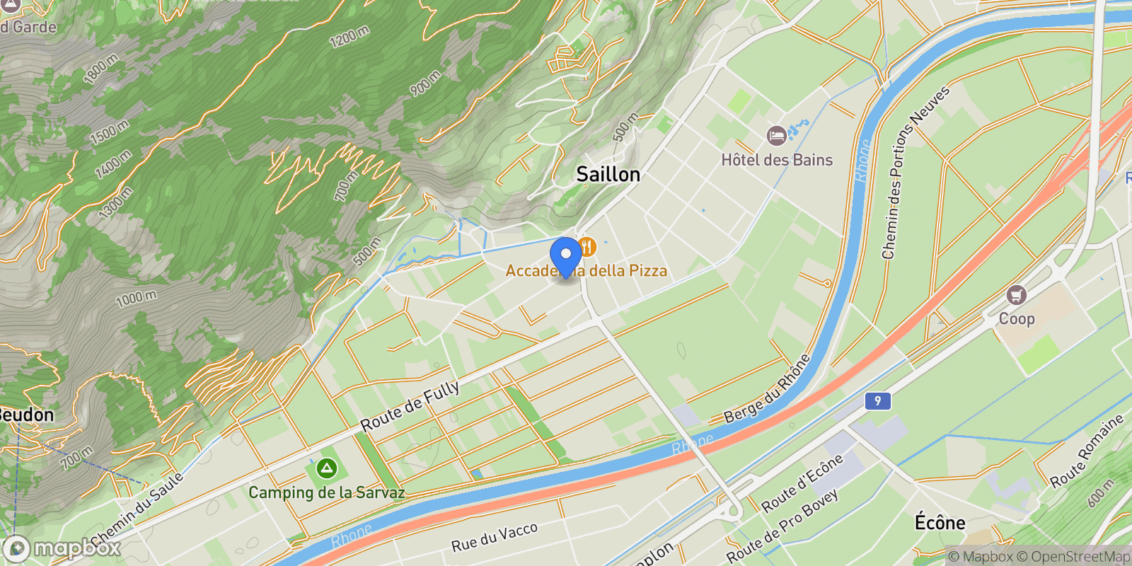 Map showing Saillon, Valais, Switzerland.