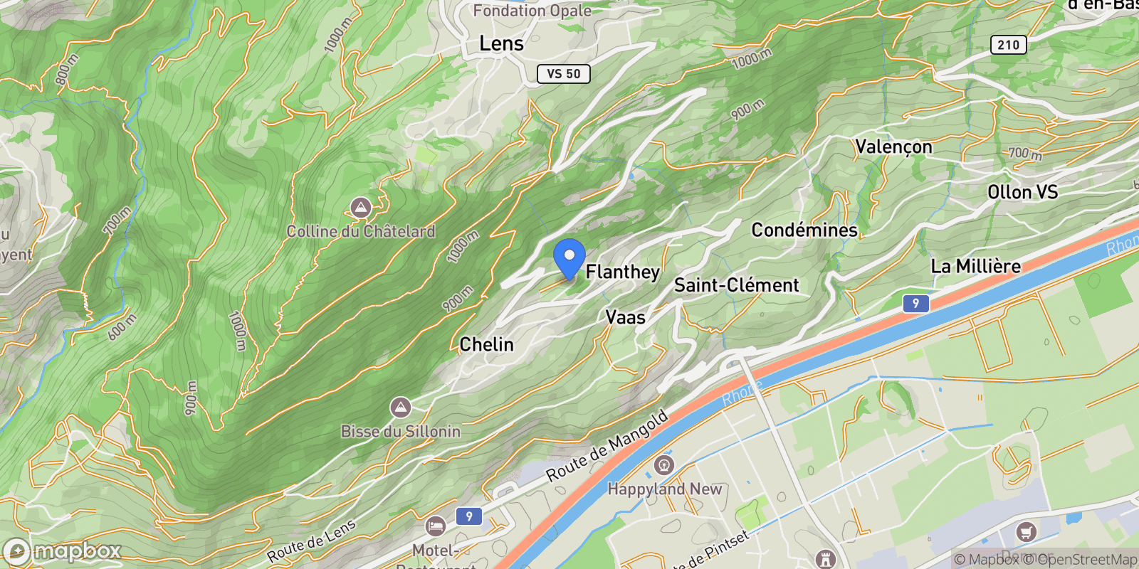 Map showing Lens, Valais, Switzerland.