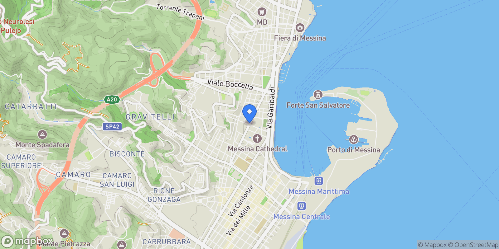 Map showing Sicily, Messina, Sicily, Italy.