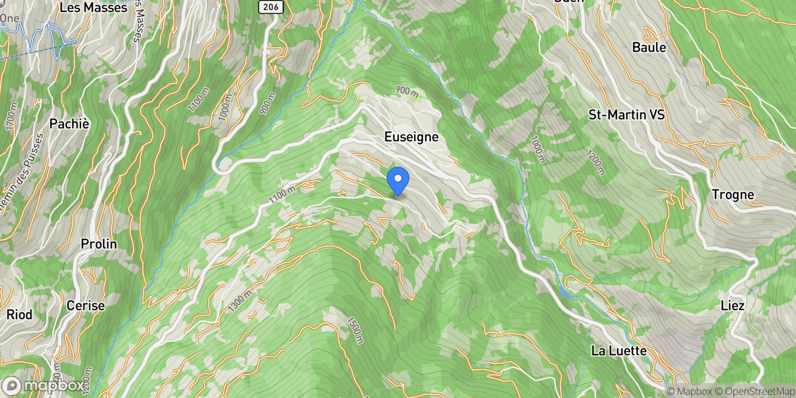 Map showing Euseigne, Valais, Switzerland.