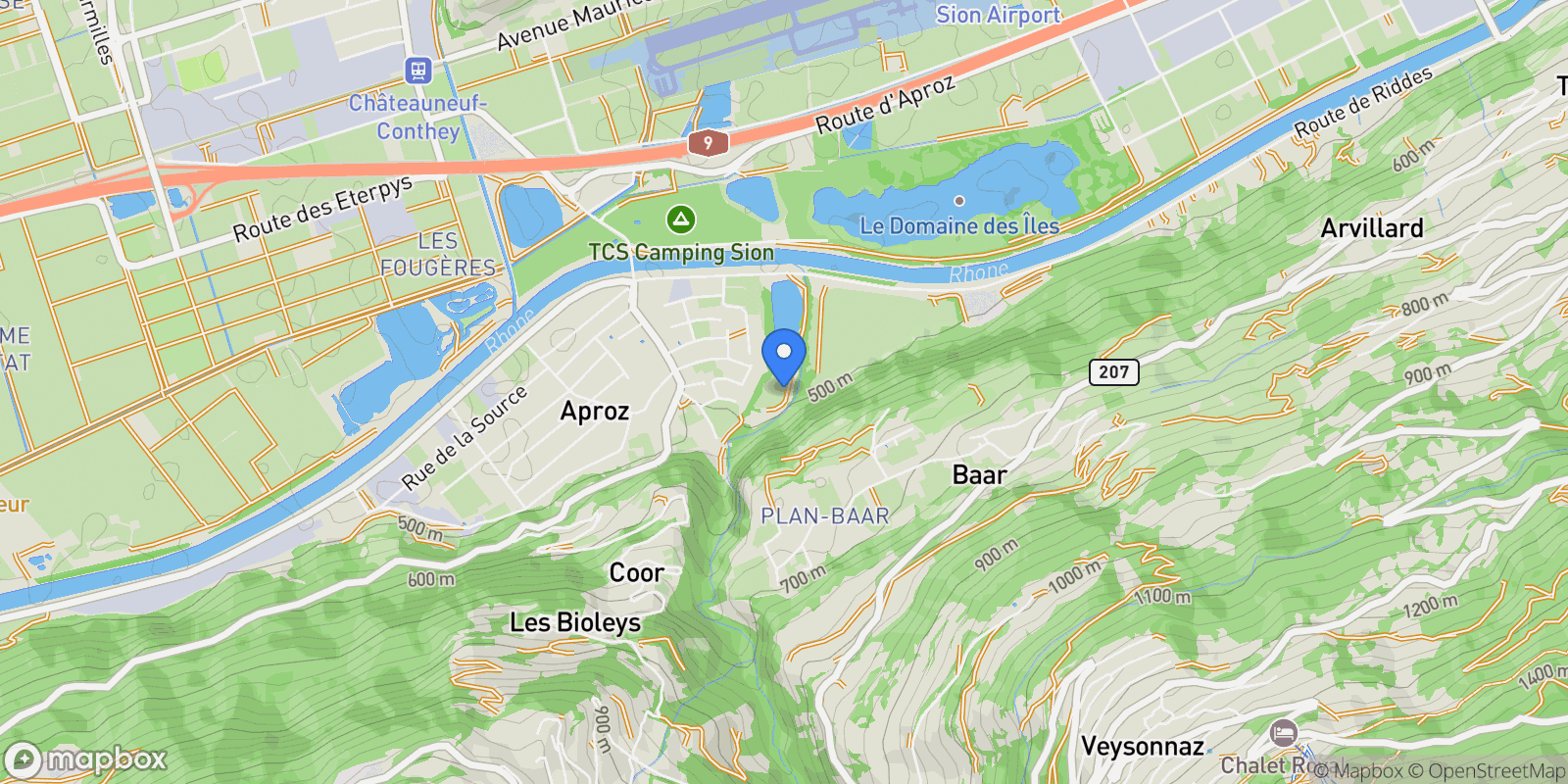 Map showing Sion, Valais, Switzerland.