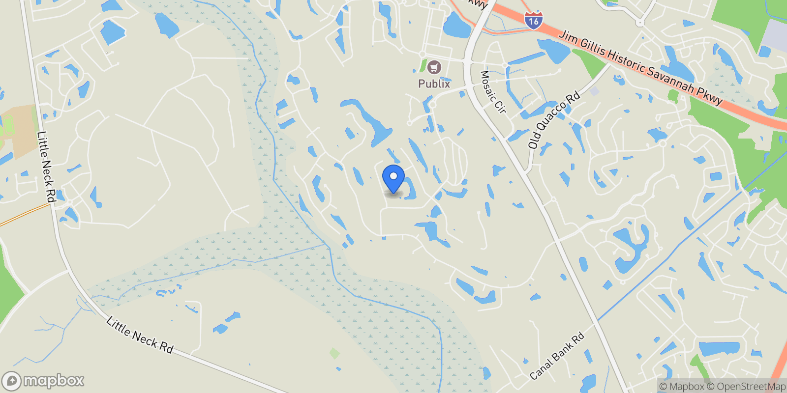 Map showing 3 Cobham Draw, Pooler, Georgia, United States.