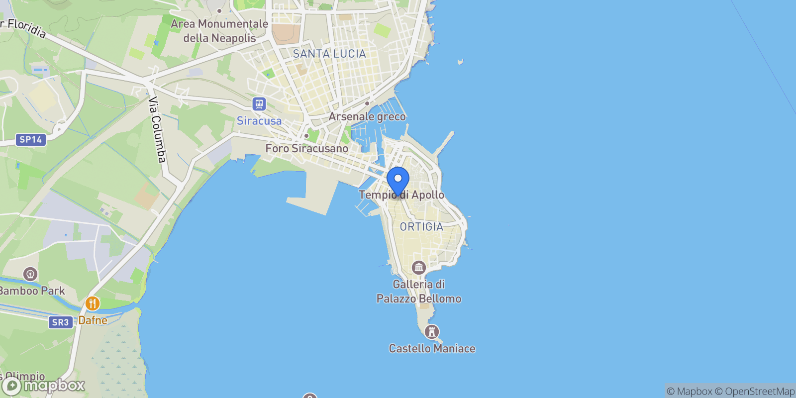 Map showing Sicily, Syracuse, Sicily, Italy.