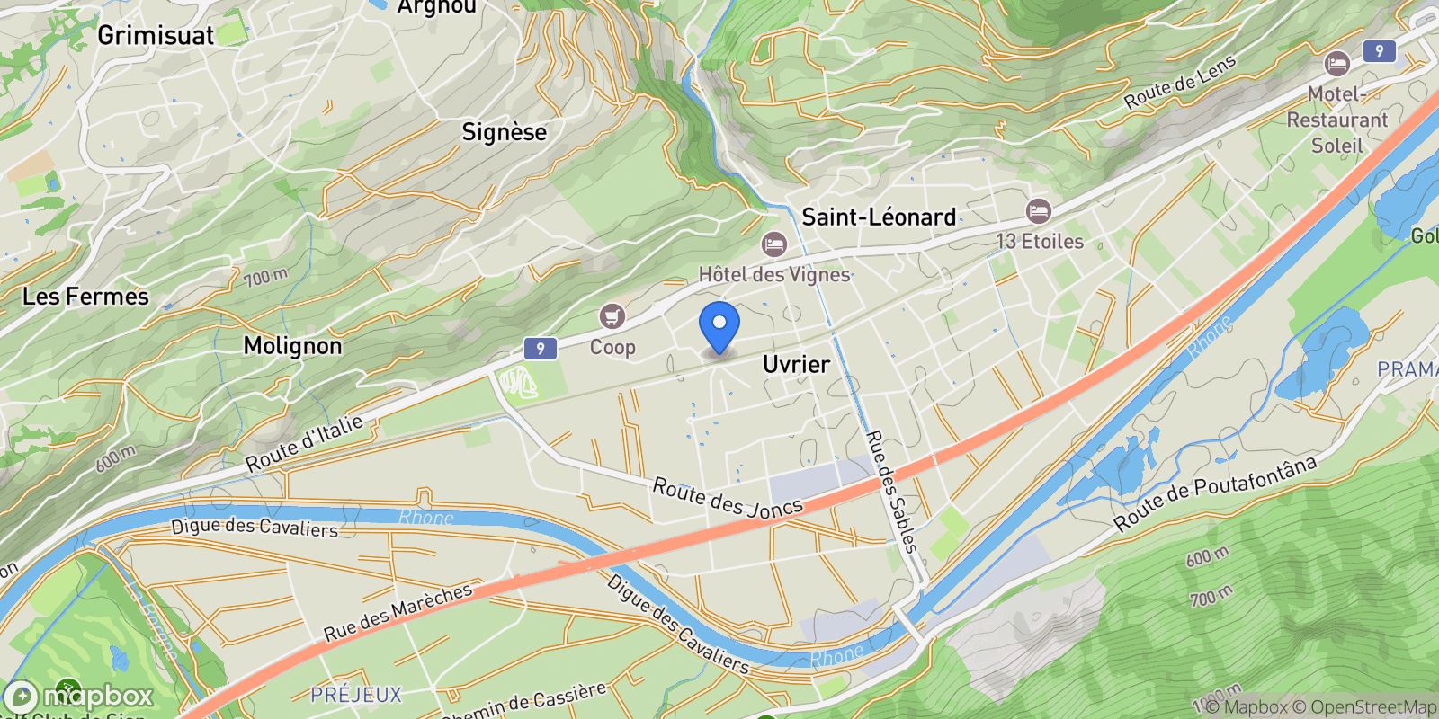 Map showing Sion, Valais, Switzerland.