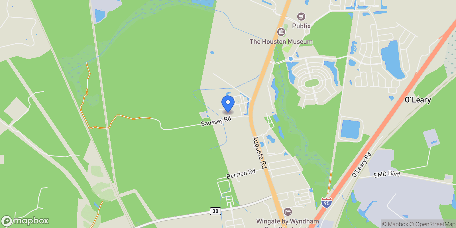 Map showing 151 Grand Harbor Circle, Savannah, Georgia, United States.