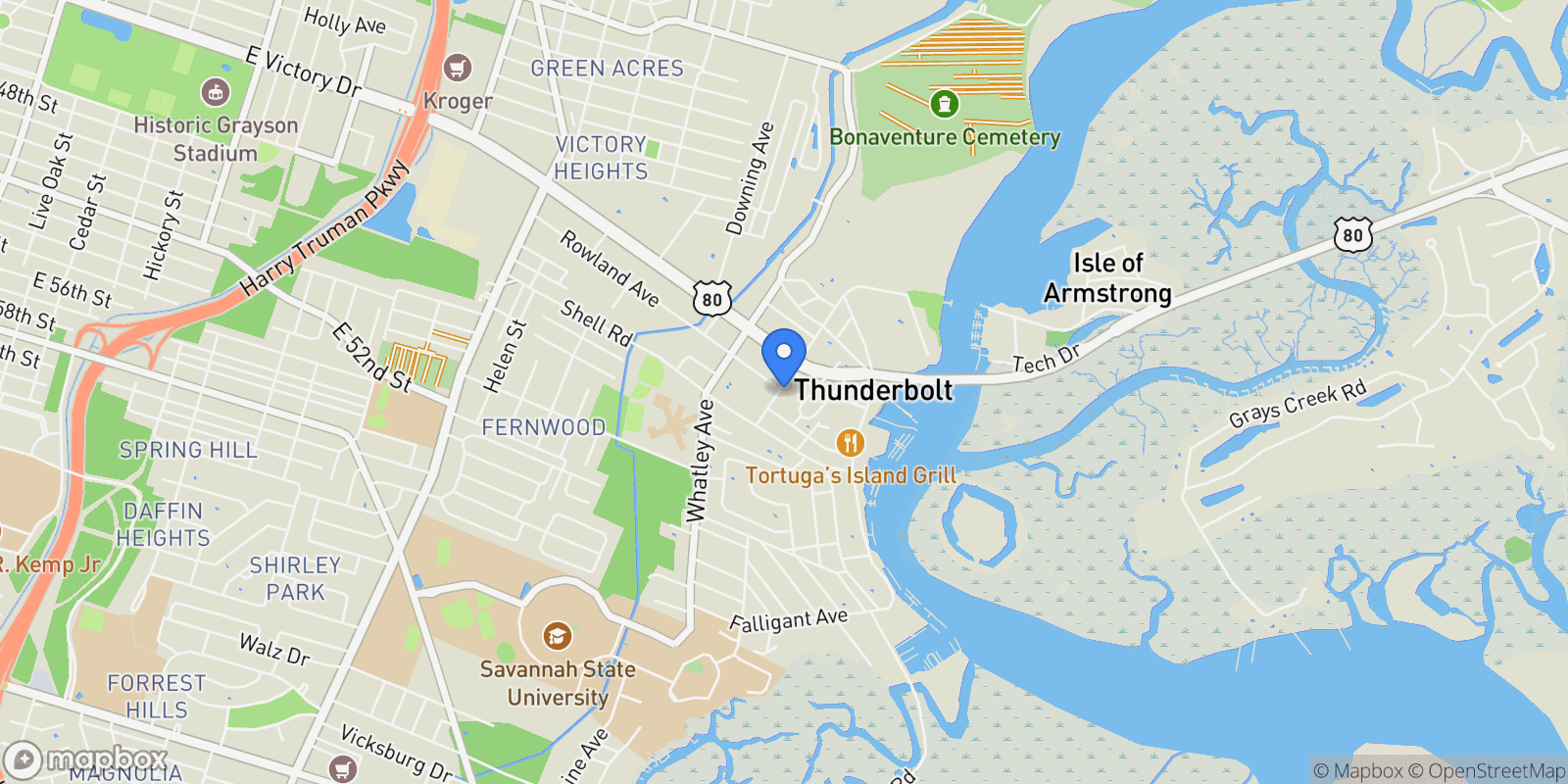 Map showing 2716 Mechanics Avenue, Savannah, Georgia, United States.