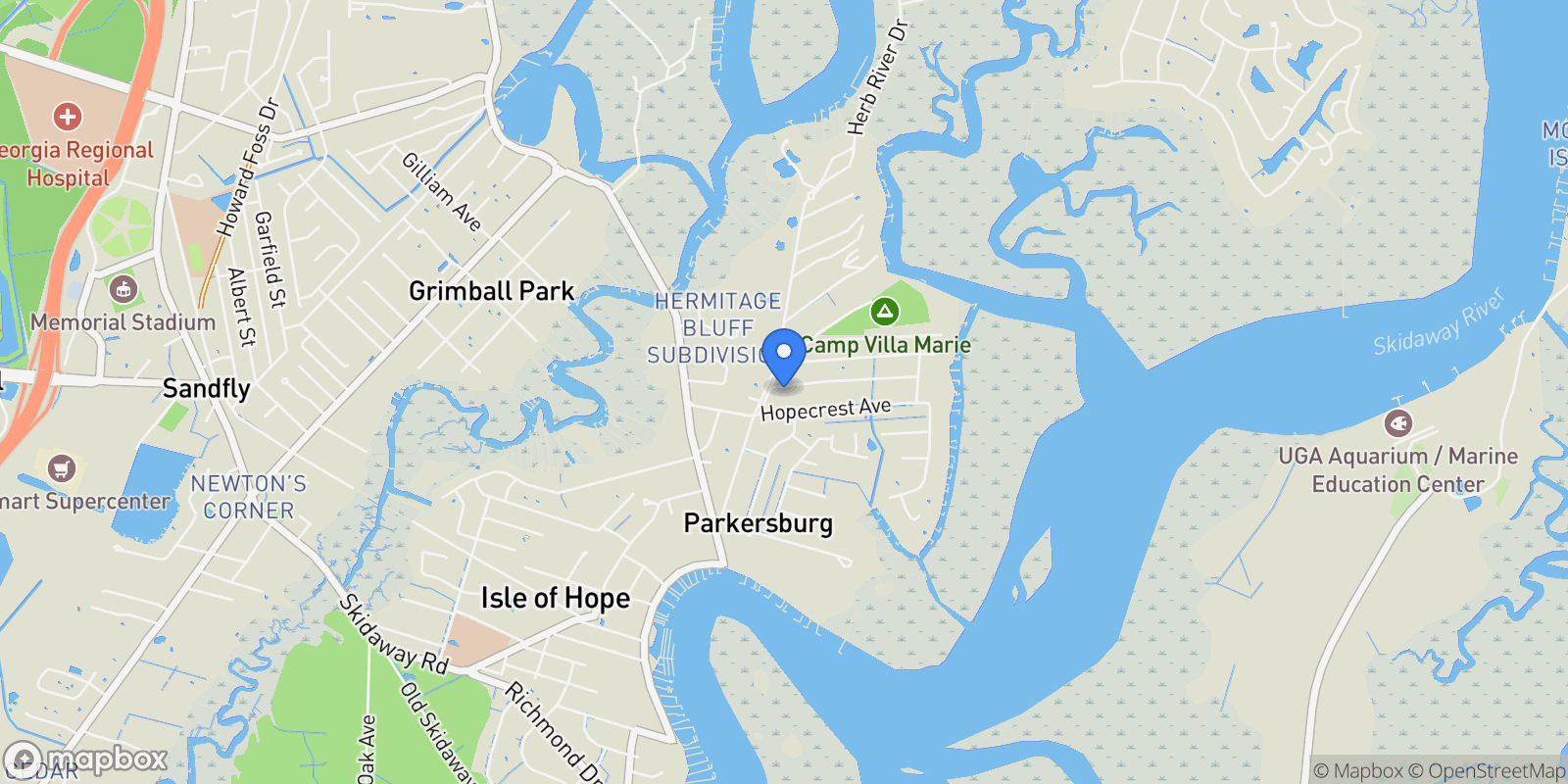 Map showing 5 Jameswood Avenue 5, Savannah, Georgia, United States.