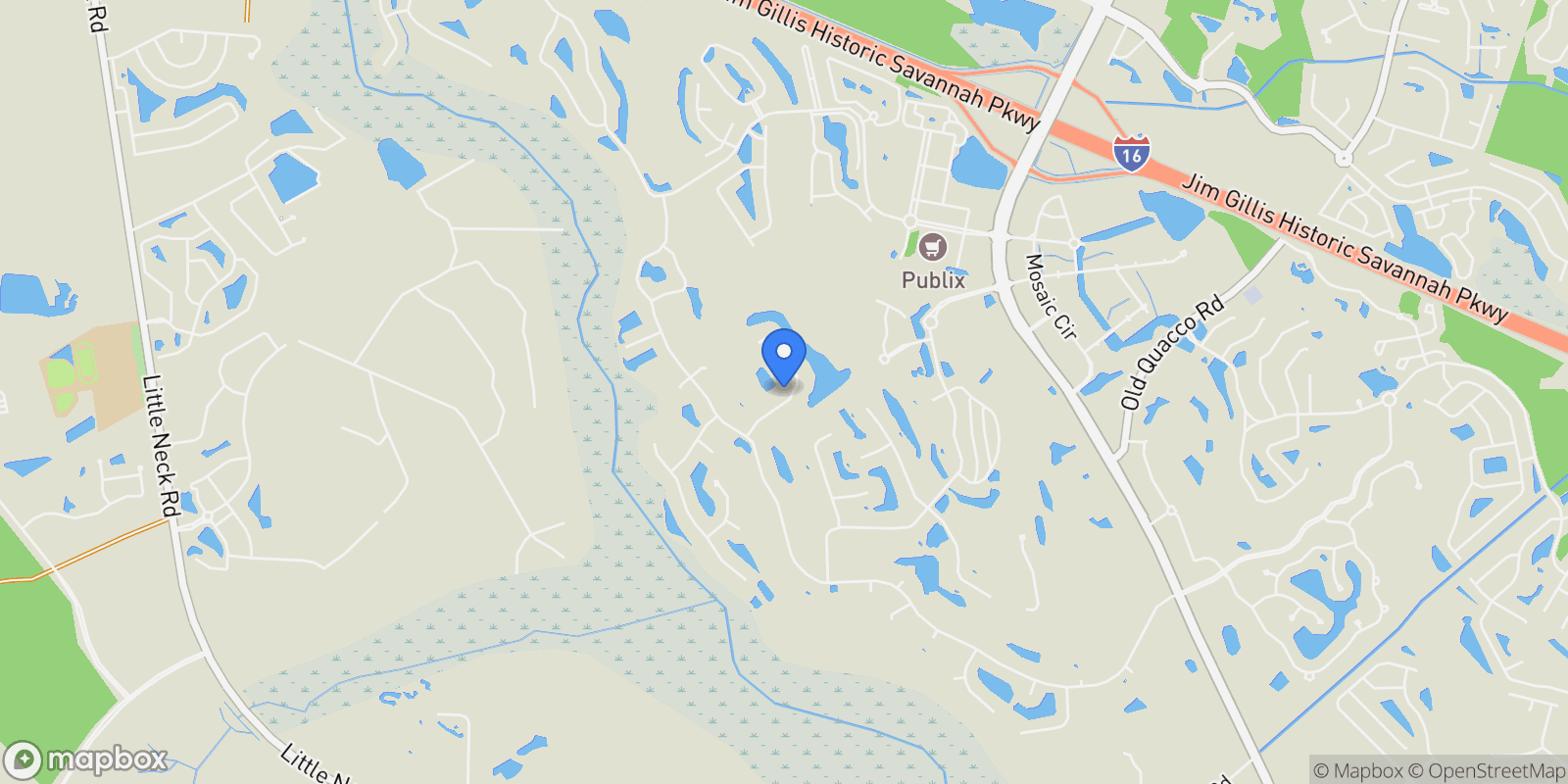 Map showing 115 Sussex Retreat, Pooler, Georgia, United States.