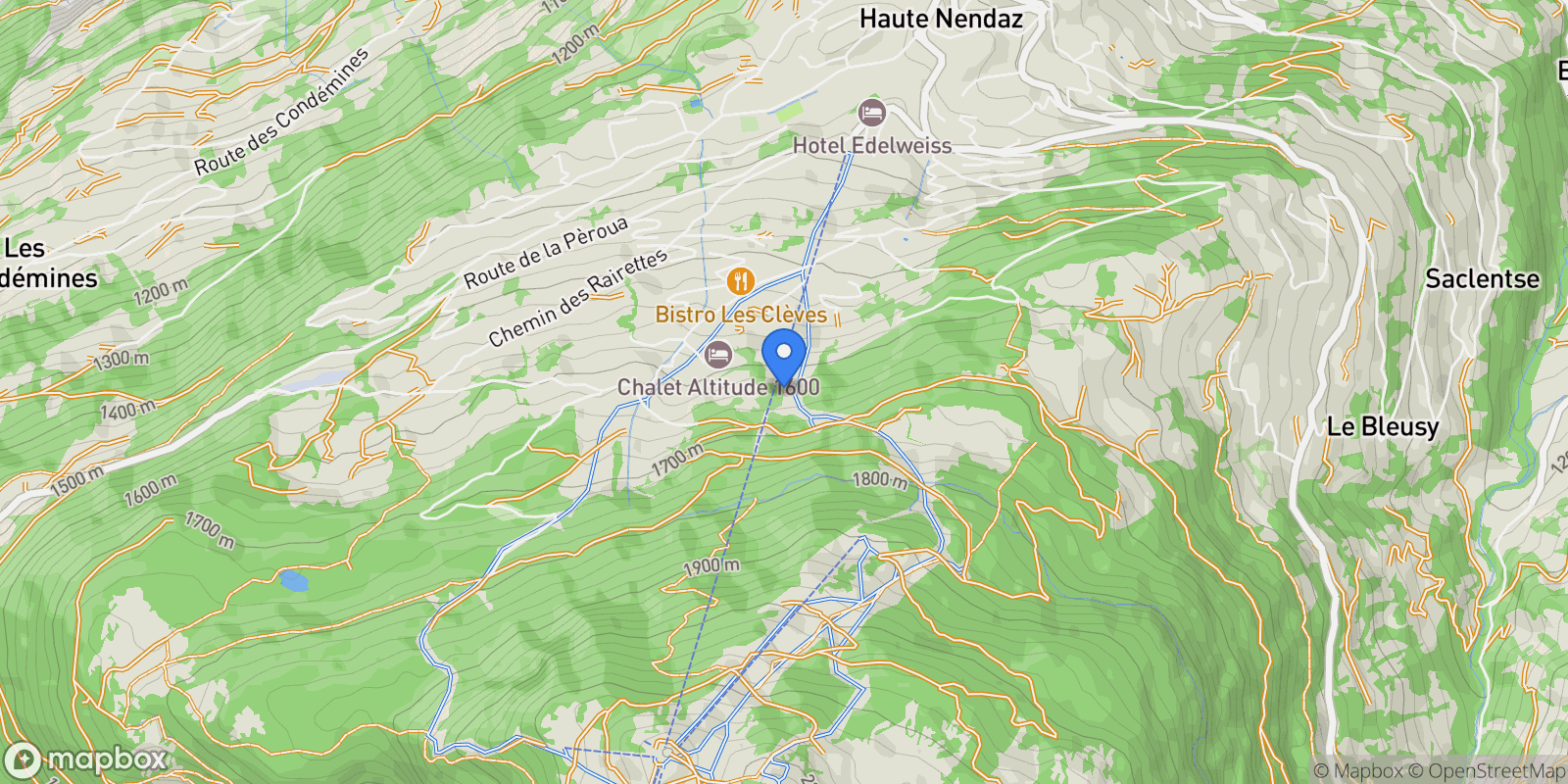 Map showing Nendaz, Valais, Switzerland.
