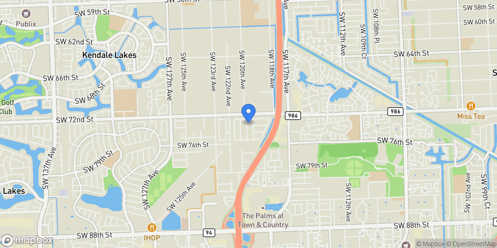 Map showing 7261 SW 120th Ave, Miami, FL 33183, Miami, Florida, United States.