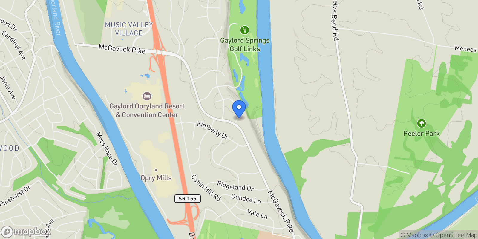 Map showing 2503 Timwood Dr, Nashville, Tennessee, United States.