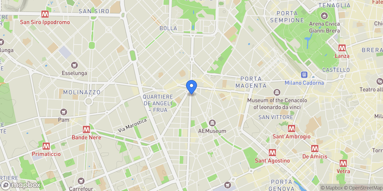 Map showing Via Giorgio Washington, 1, 20144 Milano MI, Italy, Milan, Lombardy, Italy.