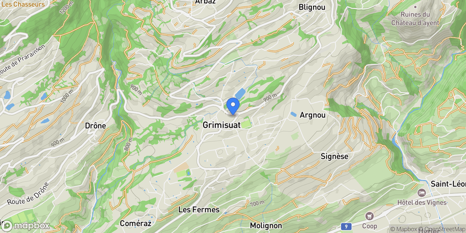 Map showing Grimisuat, VS 1971, Grimisuat, Valais, Switzerland.