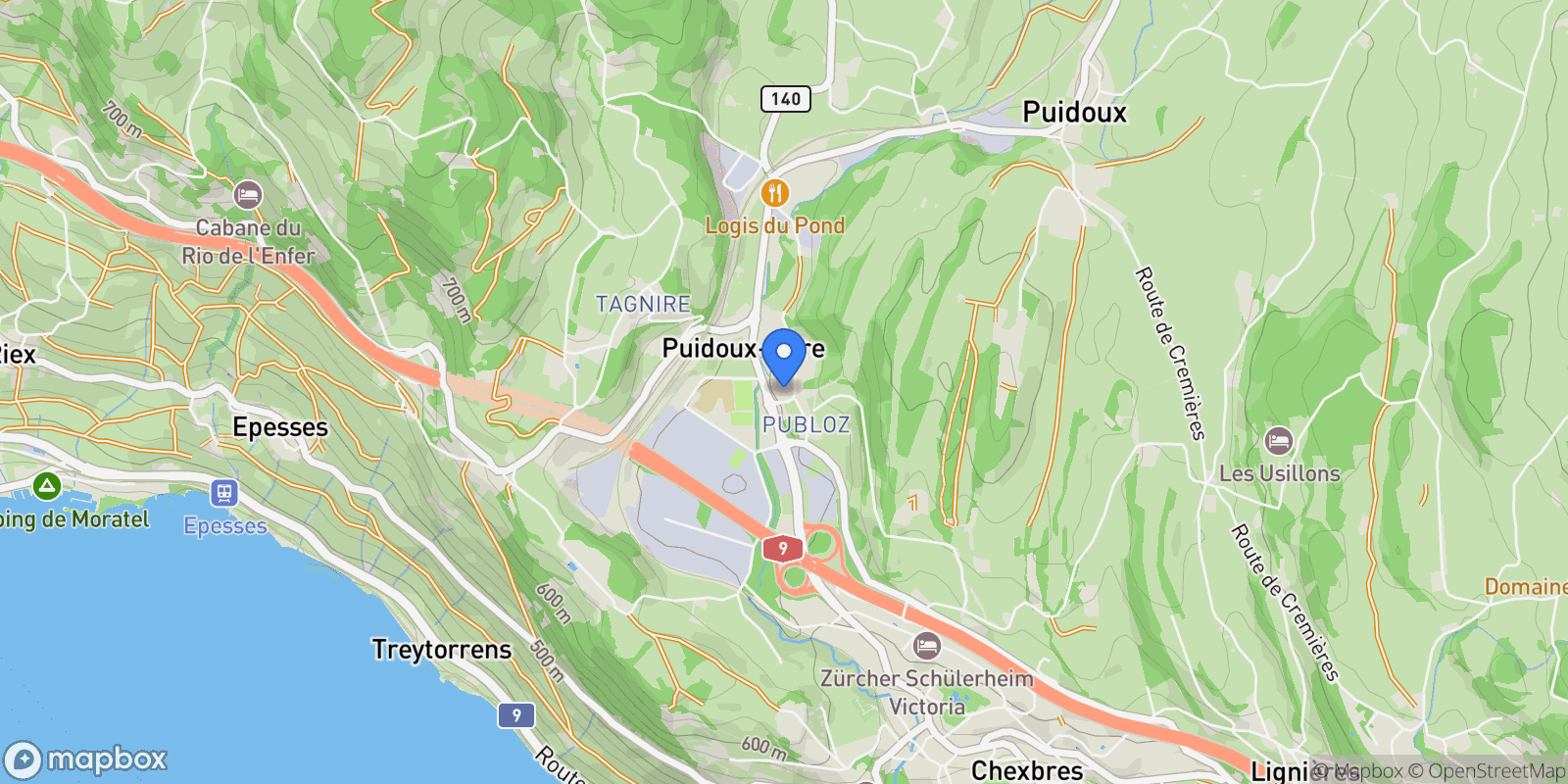 Map showing Puidoux, VD 1070, Puidoux, Vaud, Switzerland.