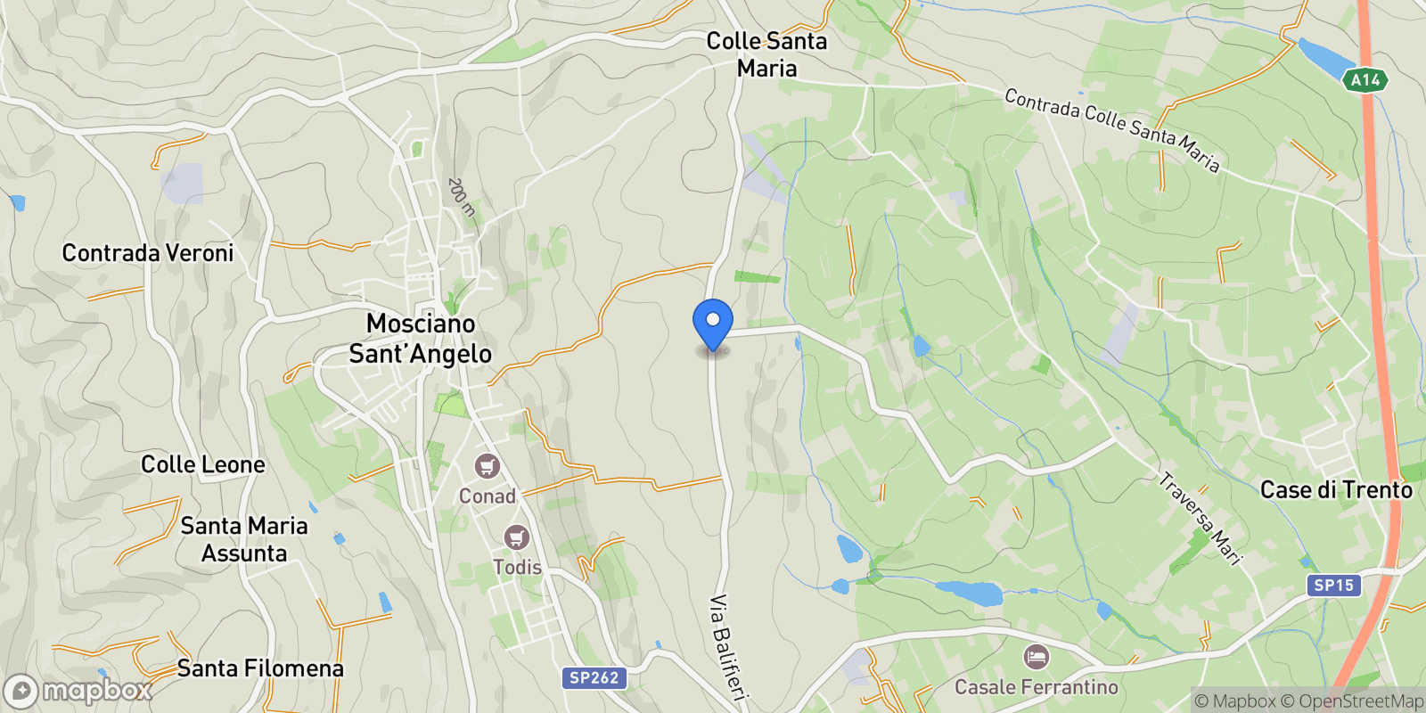 Map showing Via Balifieri, 50, Abruzzo, Italy.