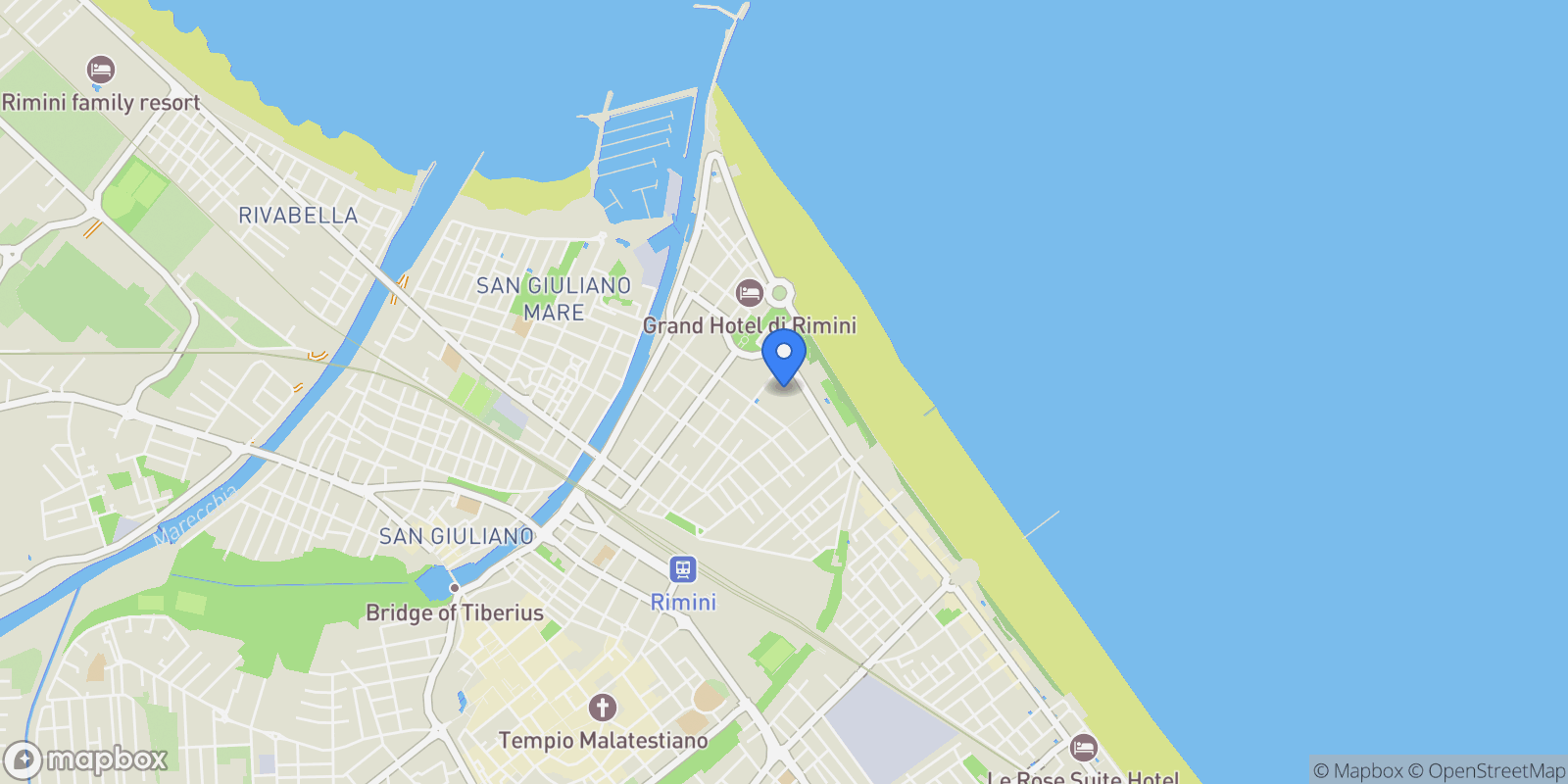 Map showing Viale Vespucci 19, Marebello, Emilia-Romagna, Italy.