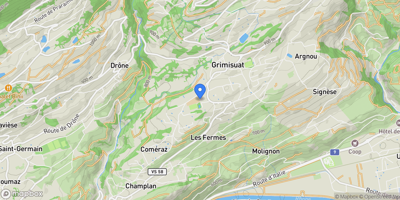 Map showing Grimisuat, VS 1971, Grimisuat, Valais, Switzerland.