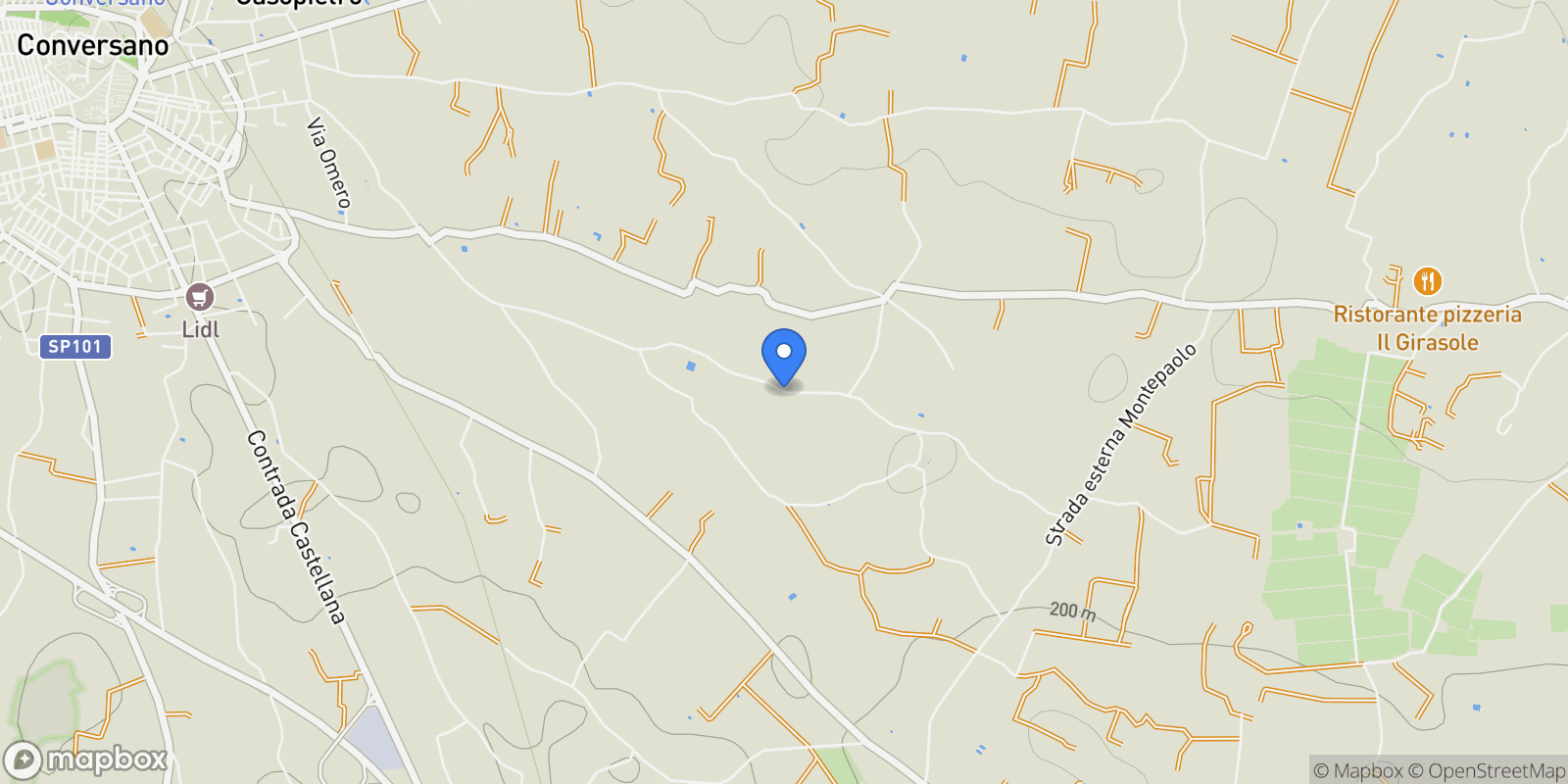 Map showing Viale Montepaolo, 70014 Conversano BA, Italy, Apulia, Italy.