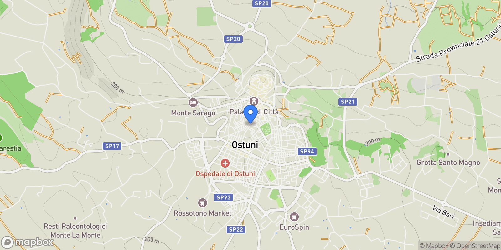 Map showing 72017 Ostuni, BR, Italy, Ostuni, Apulia, Italy.