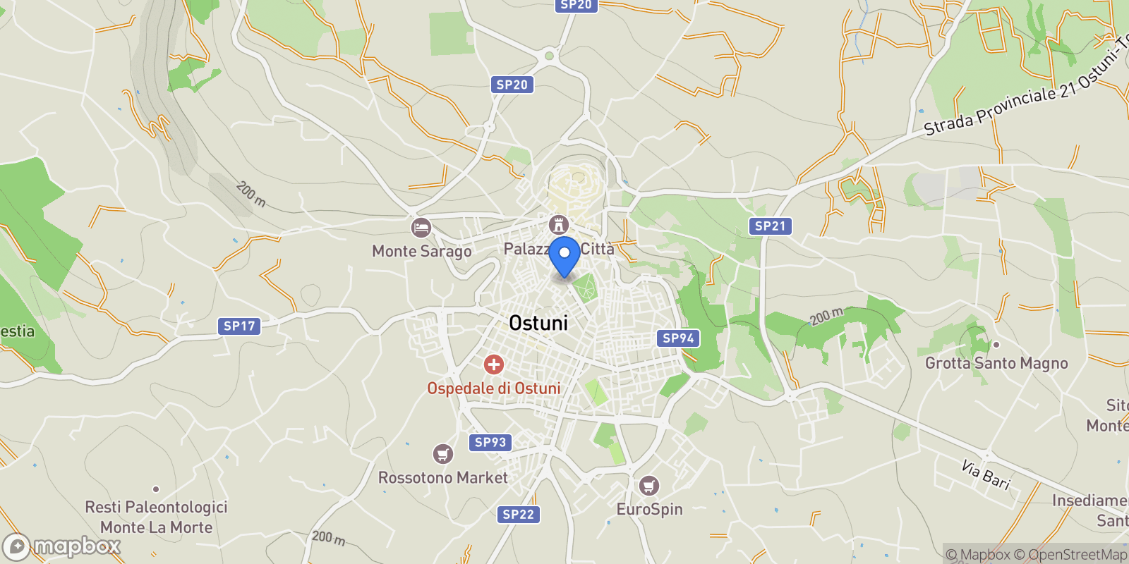 Map showing 72017 Ostuni, BR, Italy, Ostuni, Apulia, Italy.