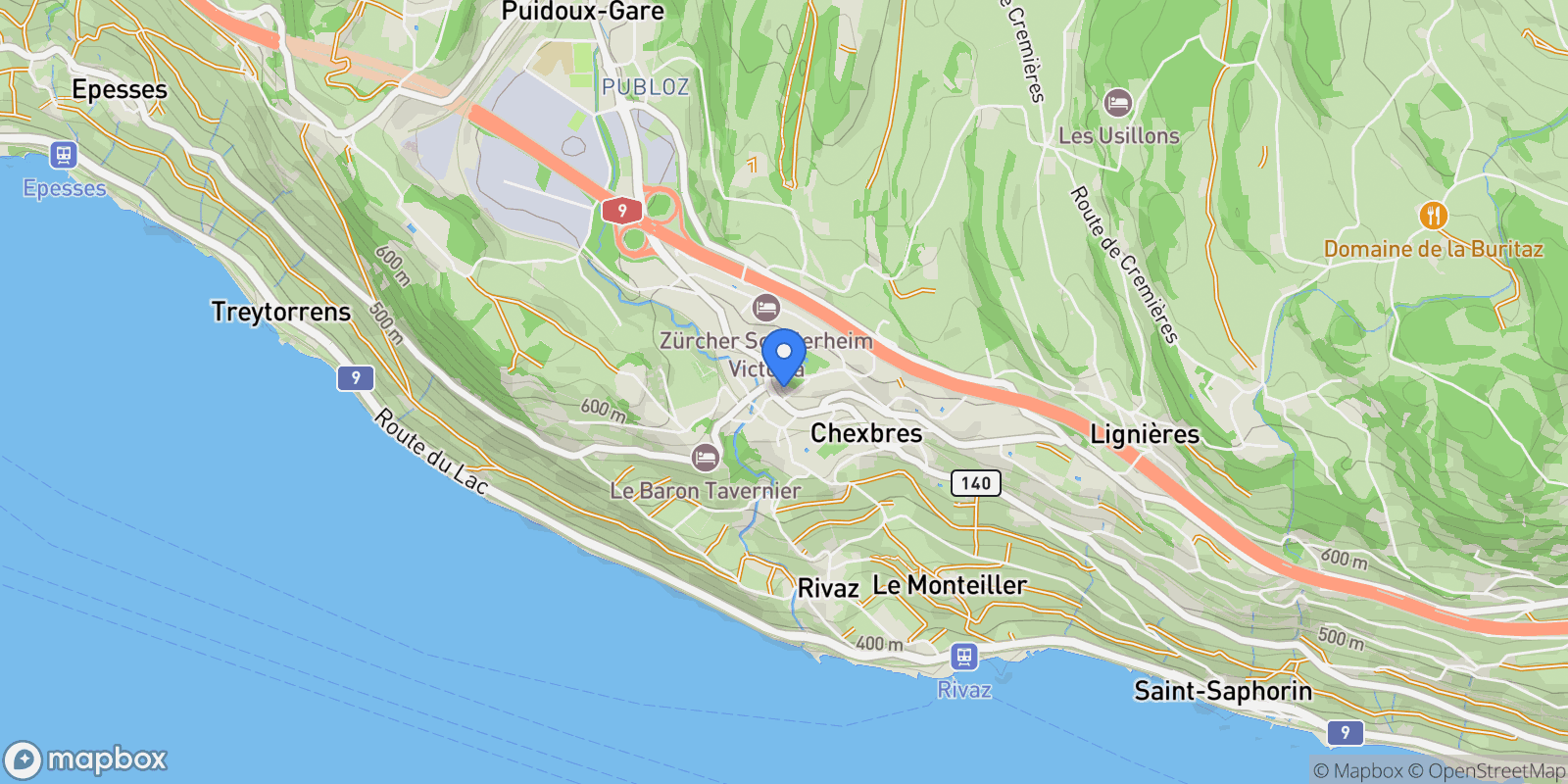 Map showing Chexbres, VD 1071, Chexbres, Vaud, Switzerland.