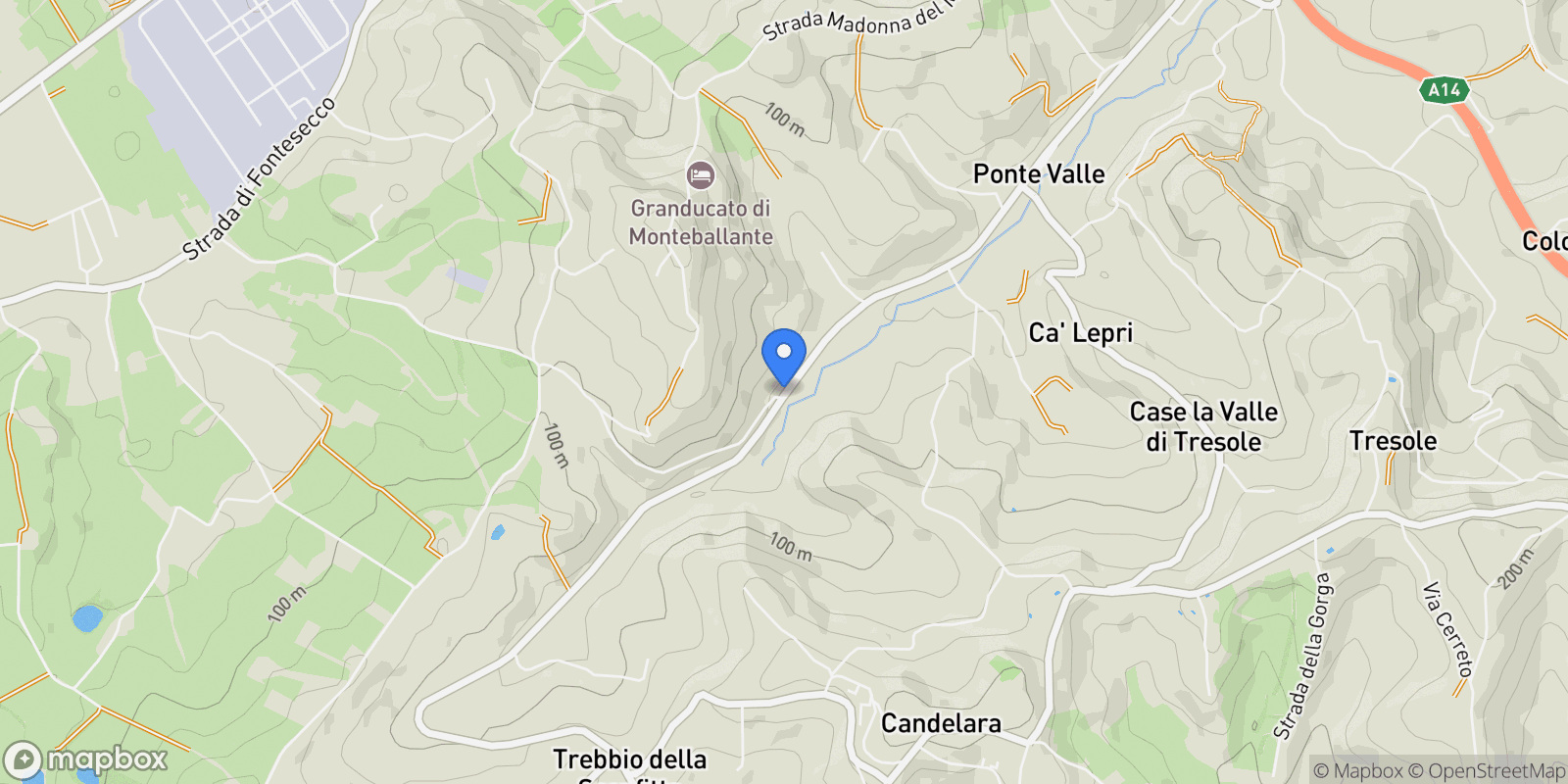 Map showing Via Ponte Morotto 28, Pesaro, Marche, Italy.