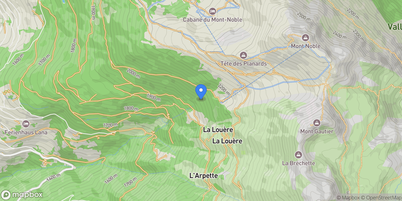 Map showing Mase, VS 1968, Mont-Noble, Valais, Switzerland.