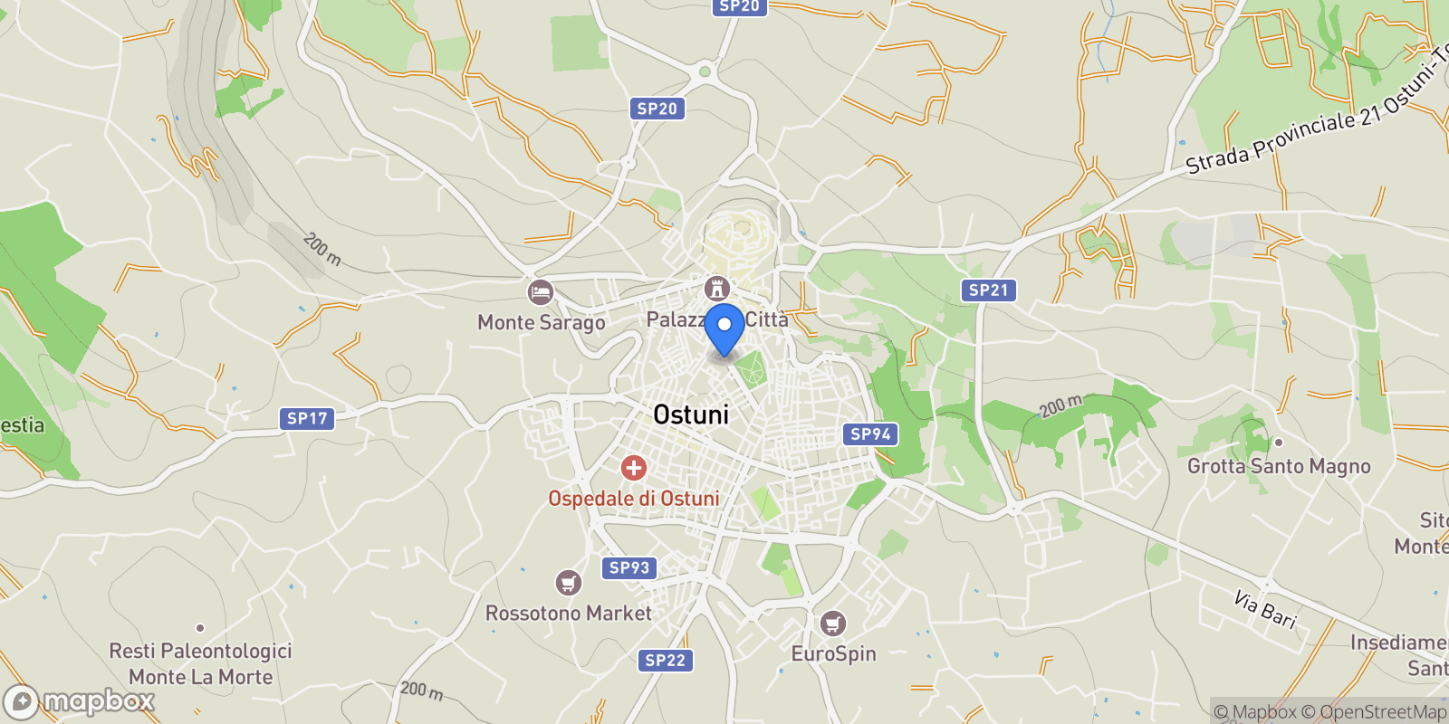 Map showing 72017 Ostuni, BR, Italy, Ostuni, Apulia, Italy.
