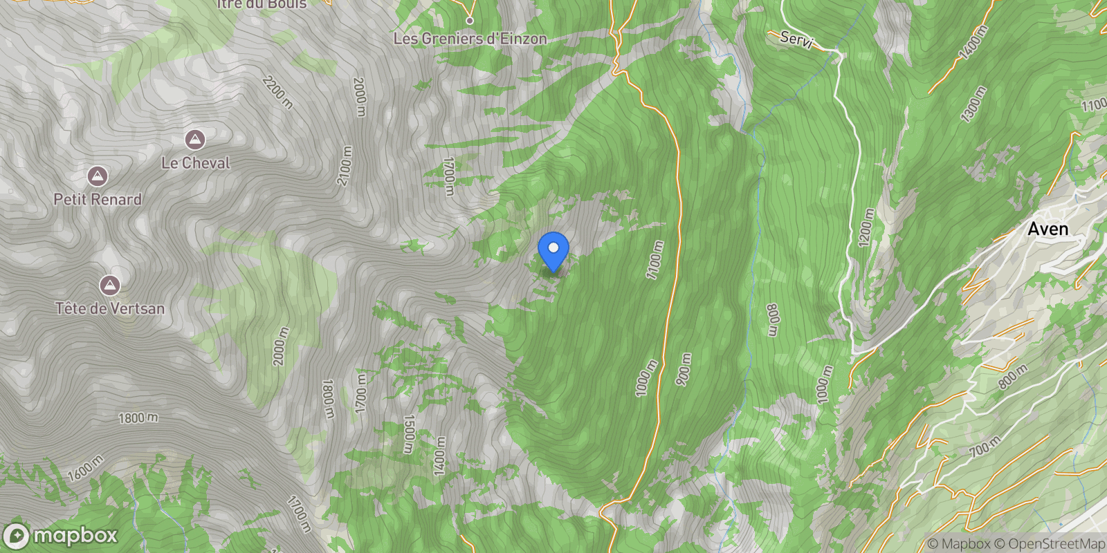 Map showing Ardon, VS 1957, Ardon, Valais, Switzerland.