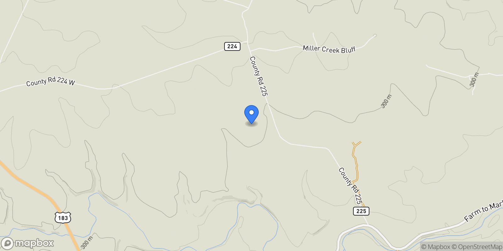 Map showing 1220 County Road 225, Briggs, TX 78608, Briggs, Texas, United States.