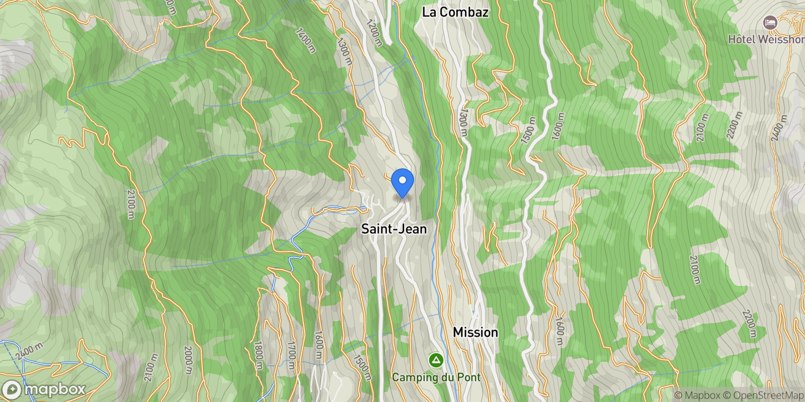Map showing St-Jean VS, VS 3961, Anniviers, Valais, Switzerland.