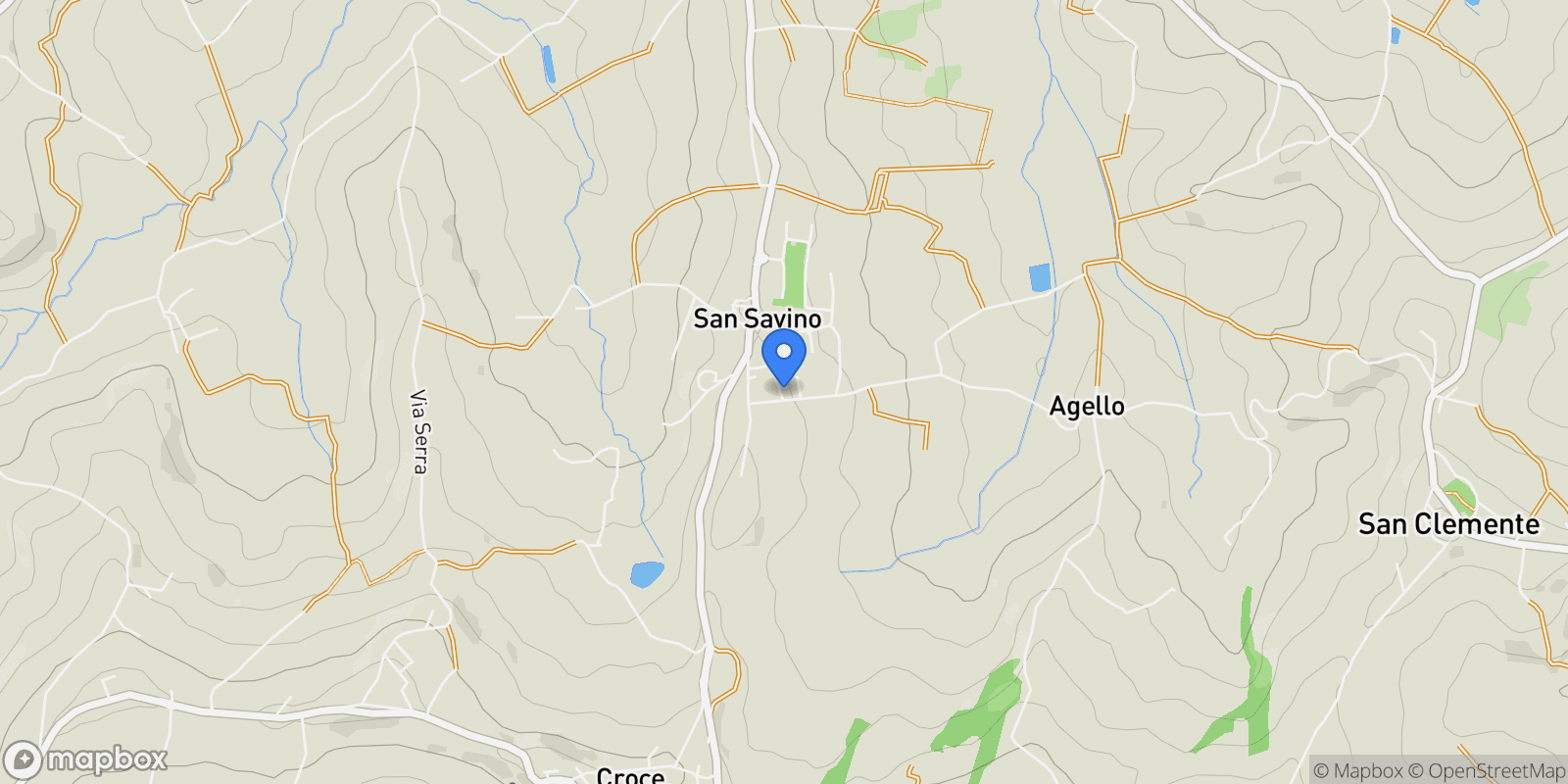 Map showing via Saragat 20, San Savino, Emilia-Romagna, Italy.