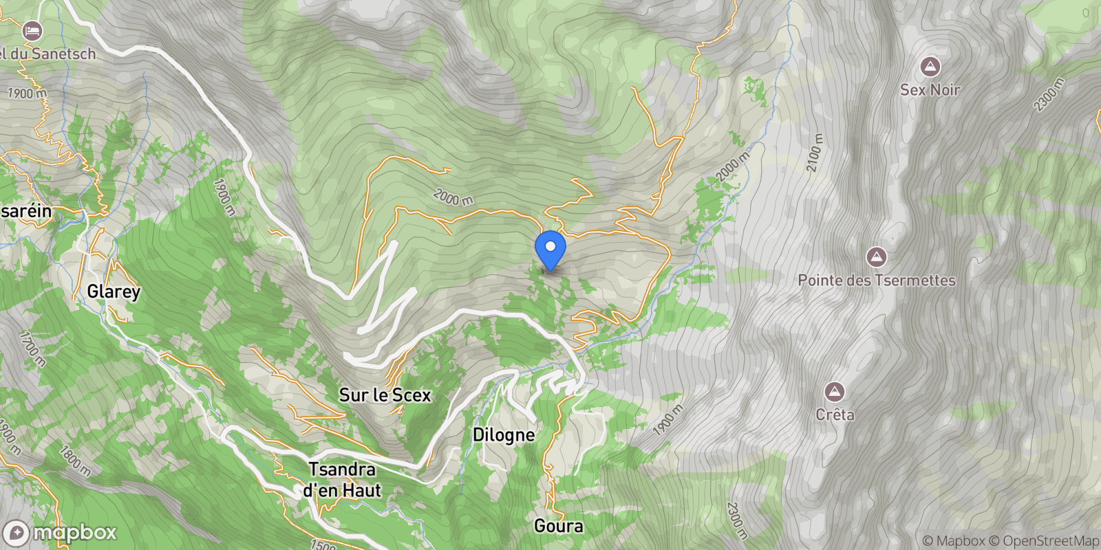 Map showing Savièse, VS 1965, Savièse, Valais, Switzerland.