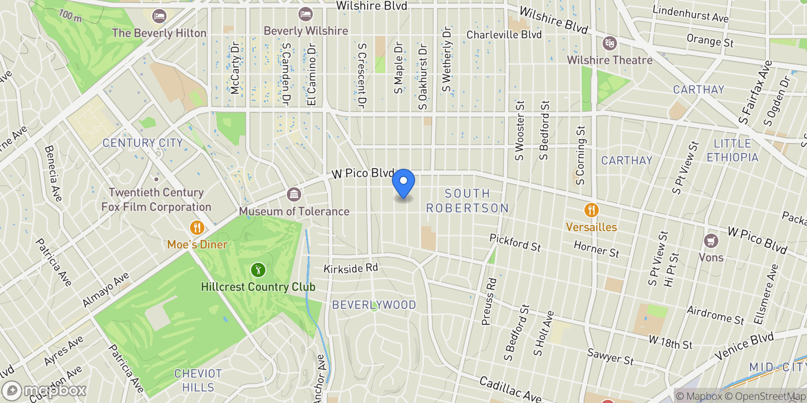 Map showing 1467 Cardiff Avenue, Los Angeles, California, United States.