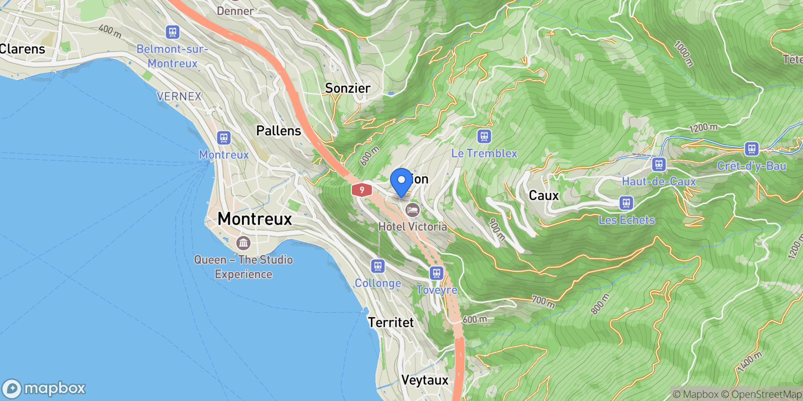 Map showing Glion, VD 1823, Montreux, Vaud, Switzerland.