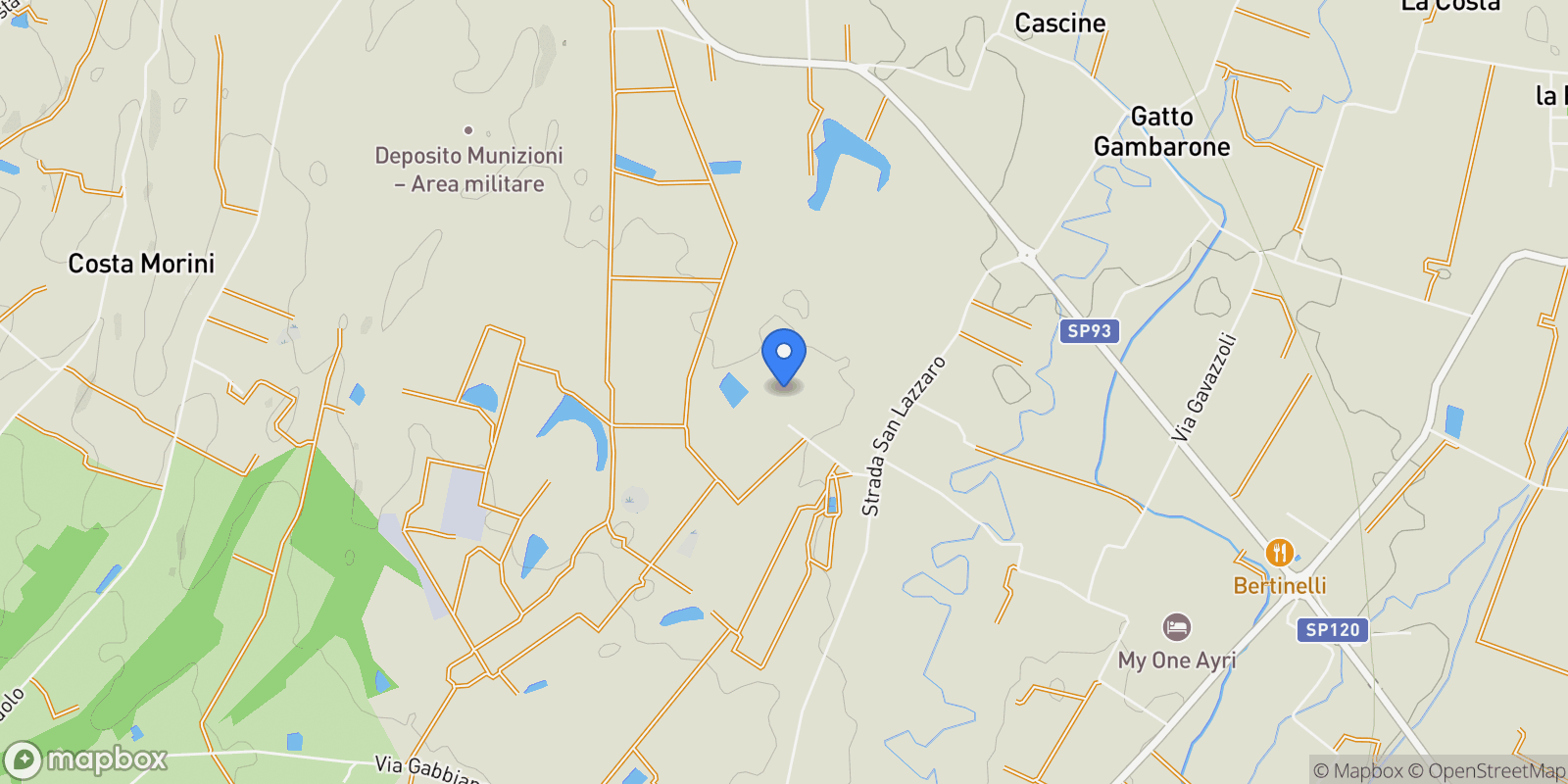 Map showing via San Lazzaro 8, Emilia-Romagna, Italy.